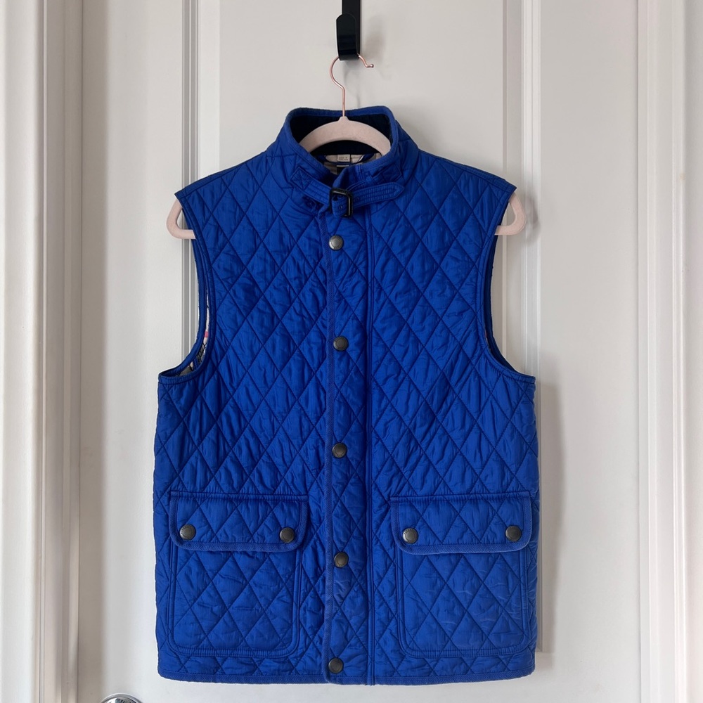 Burberry Brit Blue Quilted Sleeveless Vest Women’s‎ Petite Small Nova Check